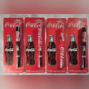 Coca-Cola Red and Green Branded Ballpoint Pen Set